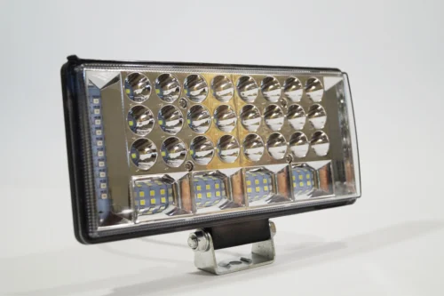 Фара LED прямокутна 204W 6000K (68 діодів) (ближній + дальний + стробоскоп Червоно-синій)
