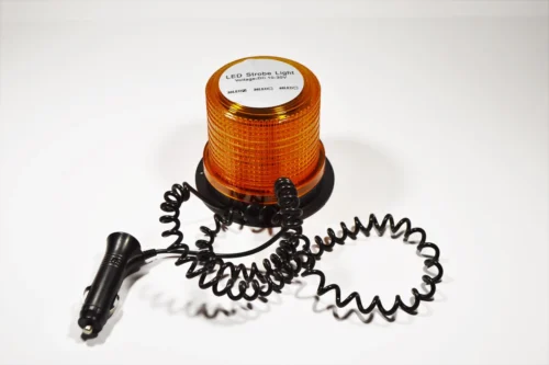 LED мигалка жовта, від прикурювача на магніті з кнопкою включення