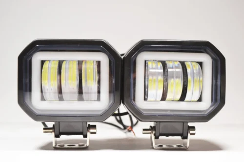 Додаткова світлодіодна LED-фара 40 Вт квадратна з ДХО Чіткою світловою тіневий кордоном (Комплект)