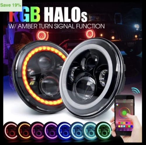 Світлодіодна LED фара 75Вт Нива, УАЗ 469, ВАЗ 2101, 2121, FJ Cruiser, мотоцикл, мото 7 дюйм