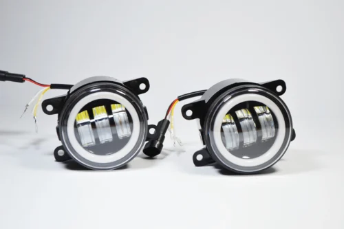 Світлодіодна протитуманна фара універсальна (45вт) 3.5дюйм Ангельське око + Поворотник Жовте + Біле світло