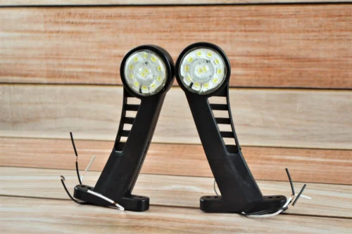 Габарит LED 24V заносу причепа Білий, Права сторона та ліва 24вольт (РОЖКИ)