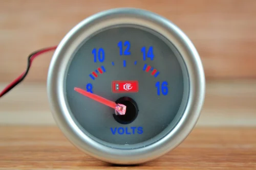 Показник напруги (вольтметр) LED 12В 52mm з підсвіткою