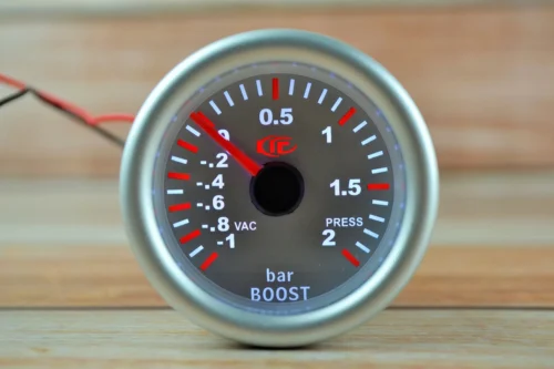 Прилад вказівник тиску турбіни стрілочний Ket Gauge 7707-3 LED діодний Ø52мм датчик автомобільний