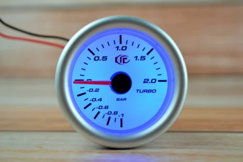 Прилад вказівник тиску турбіни стрілочний Ket Gauge 7707-1 LED діодний Ø52мм датчик автомобільний