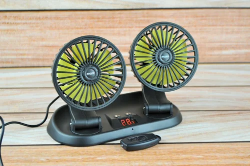 Вентилятор автомобільний З ПУЛЬТОМ від прикурювача 12-24 вольтів (дві швидкості) F411U