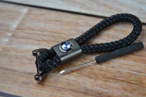 Стильний шкіряний брелок із логотипом BMW колір Чорний