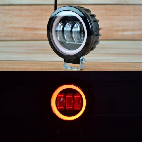 LED-фара 30 Вт кругла з ДХО Червоного кольору Чіткої світлової тіневий кордоном (4059)