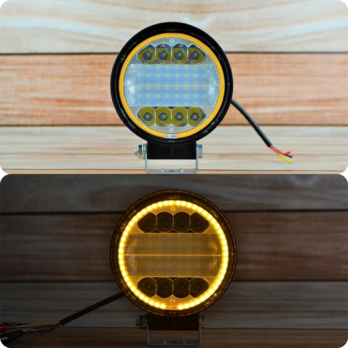 Світлодіодна LED фара робоча 72W +Жовтий ДХО (товщина 50мм)