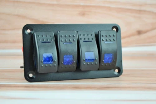 Блок перемикачів на 4 кнопки, з підсвічуванням кнопок + наклейки