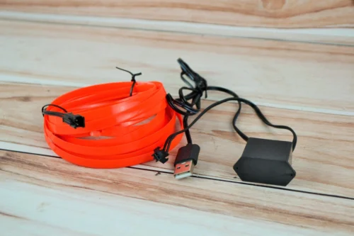 Неонове Підсвічування салону авто - Холодний червоний НЕОН 3м на USB