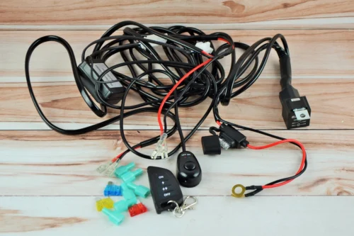 Проводка для фар з пультом 2*100 W 12V Лід фар, лід балки. ( Реле, Клавіша, Запобіжники)
