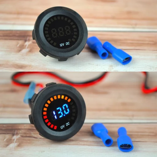 Вольтметр із LED підсвічуванням, 5–36 В та стандартна гайка (36мм-28мм)