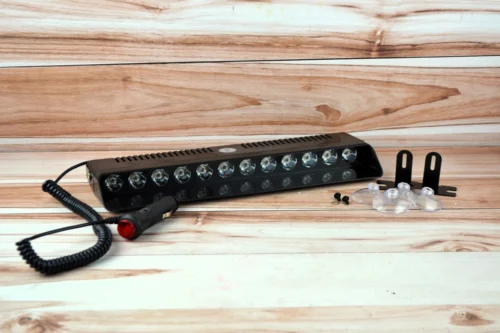 Стробоскоп в салон під лобове скло Червоно-Синя, S-12 від прикурювача на липучках та кріпленні 35см