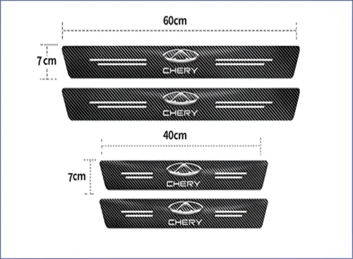Захисна плівка CHERY 5D із вуглецевого волокна самоклеюча 4шт, 2х(60х7см)  2х(40х7см)