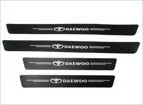 Захисна плівка DAEWOO 5D із вуглецевого волокна самоклеюча 4шт, 2х(60х7см)  2х(40х7см)