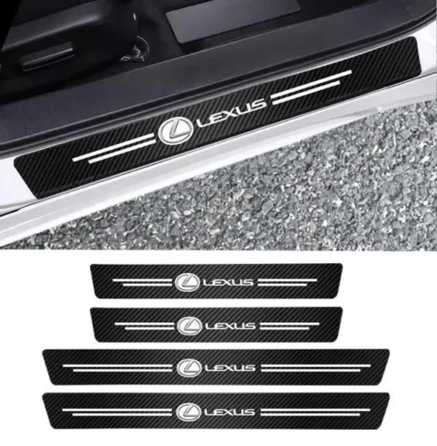 Захисна плівка Lexus 5D із вуглецевого волокна самоклеюча 4шт, 2х(60х7см)  2х(40х7см)