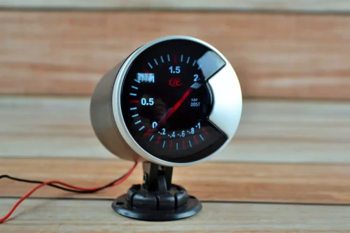 Прибор указатель давления турбины стрелочный Ket Gauge 602707 LED Черный циферблат Ø60мм датчик автомобильный з корпусом