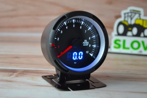 Электронный датчик давления масла + цифровой указатель 6276 LED диодный Ø60мм з корпусом на панель