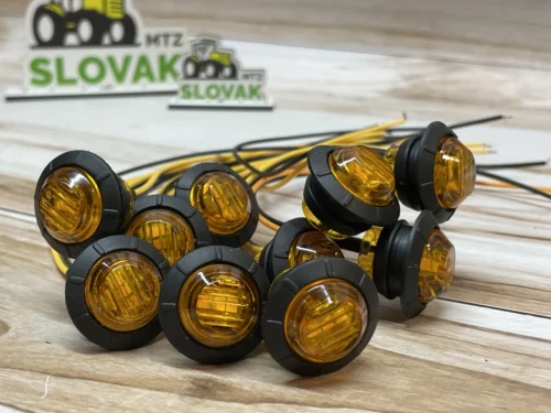 Ліхтар LED габаритний універсальний, 12В/24В, діаметр загальний 27мм, діаметр ліхтаря 18мм жовтий