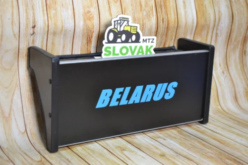 Полиця (163) панелі кабіни МТЗ УК (Синій напис Білорус) пластикова панель широка, квадратна 1998-2017р