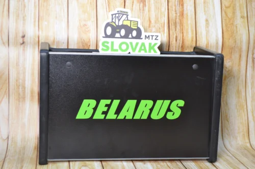 Полиця кабіни МТЗ МК (Зелений напис Беларус) металева вузька панель, глуха поличка