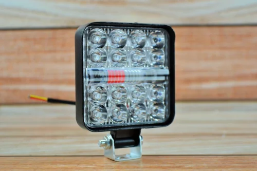 Фара LED Червоне світло квадратна 48W 6000K + Червоний стробоскоп (16 діодів) (8.5 см х 8.5 см х 1,5 см) Mini RED