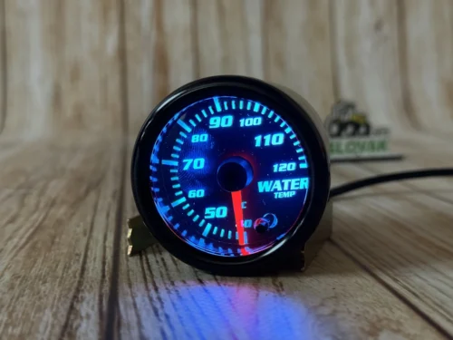 Покажчик температури води стрілковий Ket Gauge 1816 LED діодний Ø 52мм прилад датчик (Чорний корпус)