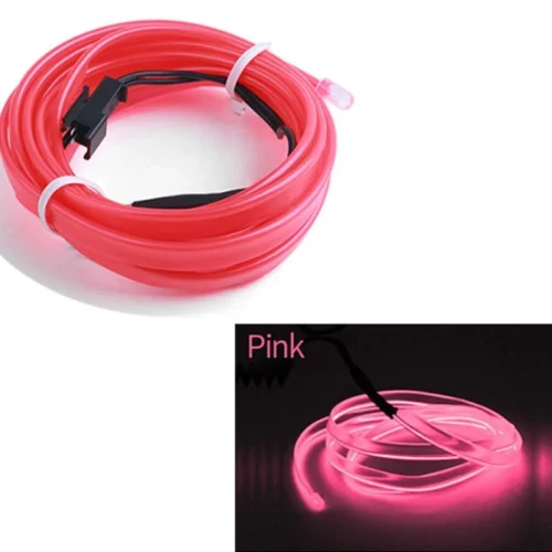 Неонове Підсвічування салону авто - Гнучкий Холодний розовий НЕОН довжина 2 метра ( від USB )