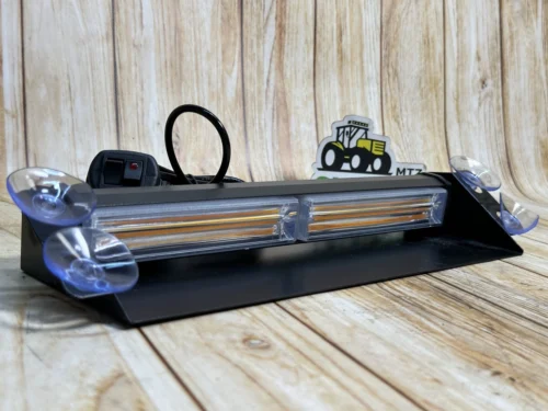 Стробоскоп в салон під лобове скло, від прикурювача на липучках та кріпленні 28см Жовтий колір