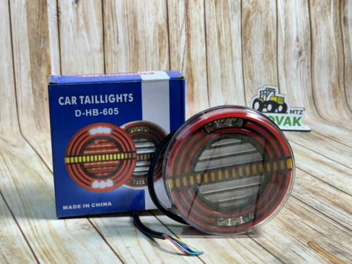 Ліхтар задній круглий з смугою LED 12-24V ( Біжить поворот ) (1шт)