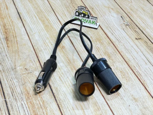 Розгалужувач запальника авто, штекер - 2 гнізда прикурювача, з кабелем 18AWG