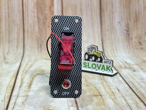 Блок перемикачів 1-тумблер, 12в, на алюмінієвій платформі під карбон (Лід індикатор)