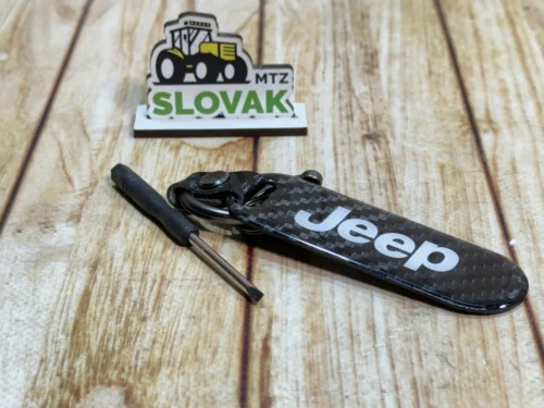 Стильний карбоновий брелок з логотипом Jeep колір Чорний
