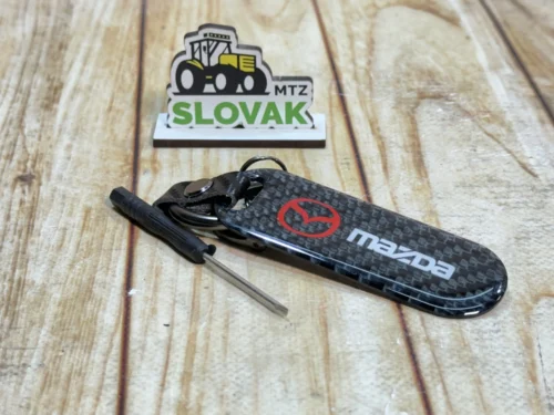 Стильний карбоновий брелок з логотипом Mazda колір Чорний