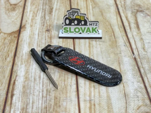 Стильний карбоновий брелок з логотипом Hyundai колір Чорний