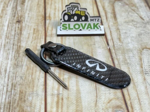 Стильний карбоновий брелок з логотипом Infiniti колір Чорний