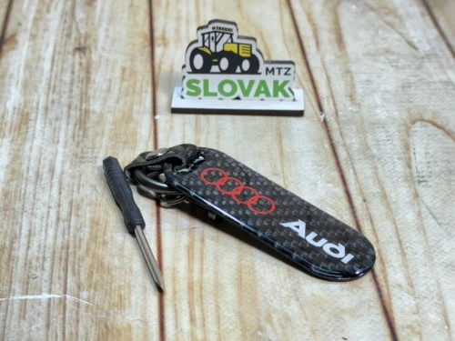 Стильний карбоновий брелок з логотипом Audi колір Чорний