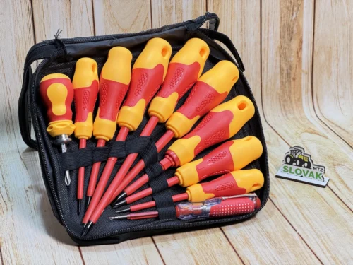 Набір викруток діелектричних 8 шт: шліц 3,5,6мм; хрест 3,5,6мм + викрутка-індикатор, 2-х сторін.