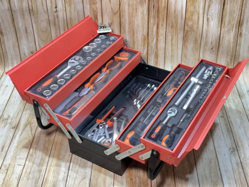 Набір інструменту 1/2",1/4"  85шт  з бітами, 24 зуба (металічний ящик)