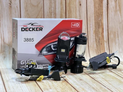 Лампы LED мини-линзы Н4 DECKER"(70Вт, 16000Лм, 5700К, 12-24v, Цоколь H4) (1004)