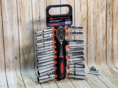 Набір торцевих головок з тріскачкою 1/2" 8-32мм 19шт. (STRONA)