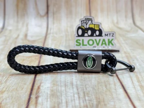 Кожаный брелок с карабином с логотипом Land-Rover цвет Черный