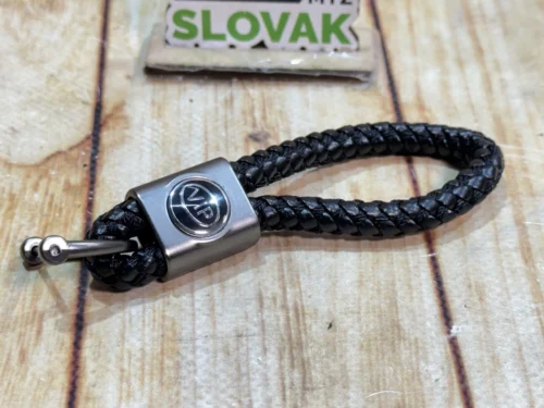 Стильный Кожаный брелок з логотипом VIP цвет Черный