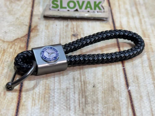 Стильный Кожаный брелок с логотипом Mercedes цвет Черный