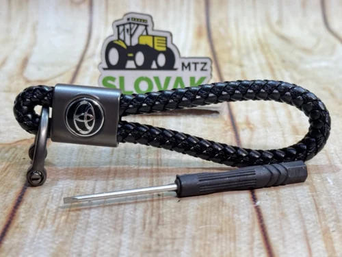 Кожаный брелок с карабином с логотипом TOYOTA  цвет Черный