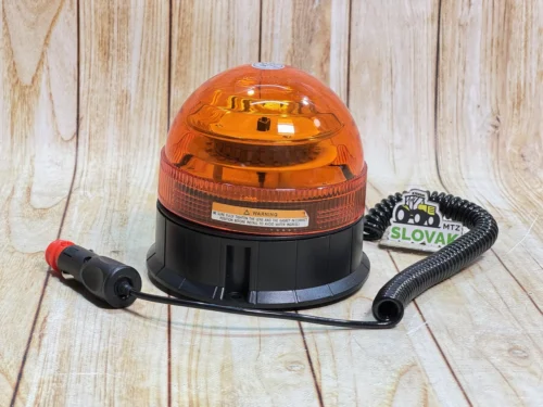 LED мигалка жовта, від прикурювача на магніті з кнопкою включення