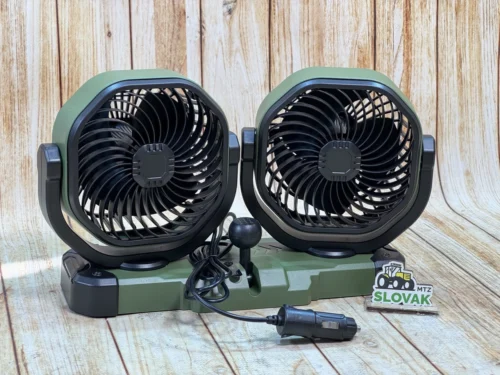 Автомобільний вентилятор з двома головками, 14 см (12V), 2 швидкості, кабель 140 см (F6603)