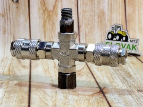 Перехідник на ресивер МТЗ (на 2 шланги) з 2 швидкоз'ємами для пневмосидіння та продувного пістолета