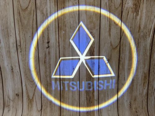 LED-проекція логотипу Mitsubishi синій логотип для дверей (універсальний комплект, 2 шт.)